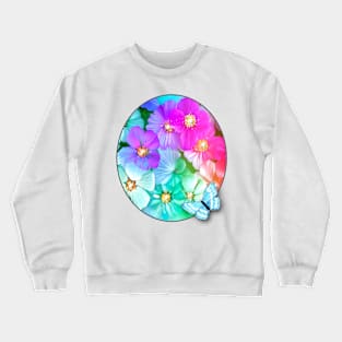 Butterfly and Flowers Crewneck Sweatshirt